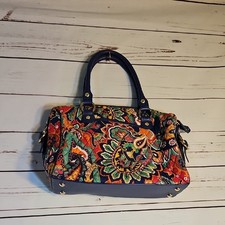 Vera Bradley Boho Paisley Satchel Handbag Lea...