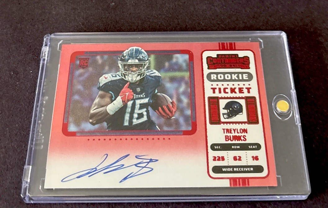 Treylon Burks 2022 Panini Contenders FOTL Rookie Ticket Red Zone Variation Auto