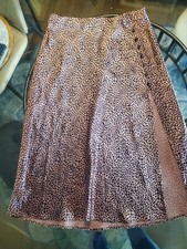 Victoria's Secret Slip Midi Skirt Cheetah Print Size S Button Detail Side Slit
