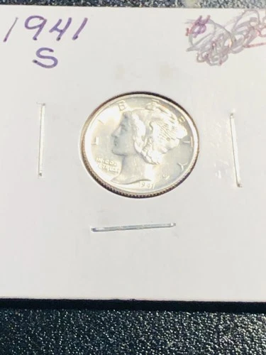 1941S Mercury Dime GEM BU Condition - Beautiful Coin