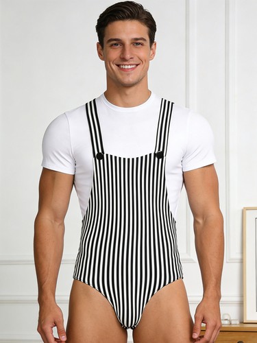 Herren Nachtwäsche V-Ausschnitt Body Ballett Overall Homewear Nachtwäsche Knopf Schritt - Bild 30 von 57