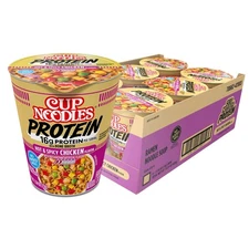 Nissin Cup Noodles Protein Ramen, Chicken Flavor Spicy 2.54 Ounce (Pack of 6) 