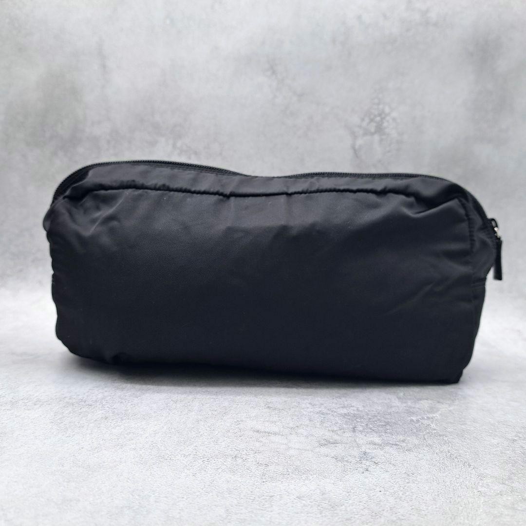 PRADA Pouch Triangular Logo Nylon Black Cosmetic … - image 3
