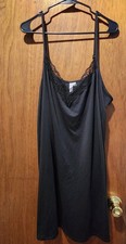 NWT Women's Size 2X Joyspun Black Lace Trim Knit Chemise