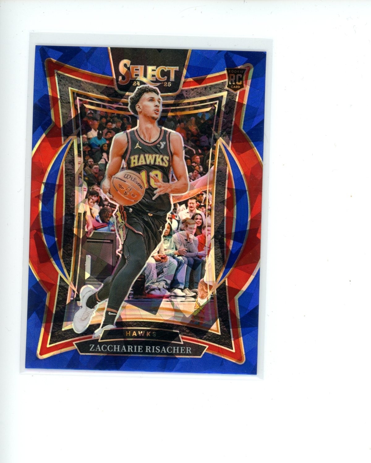 2024-25 Panini Select Blue Cracked Ice Prizm #86 Zaccharie Risacher Rookie RC