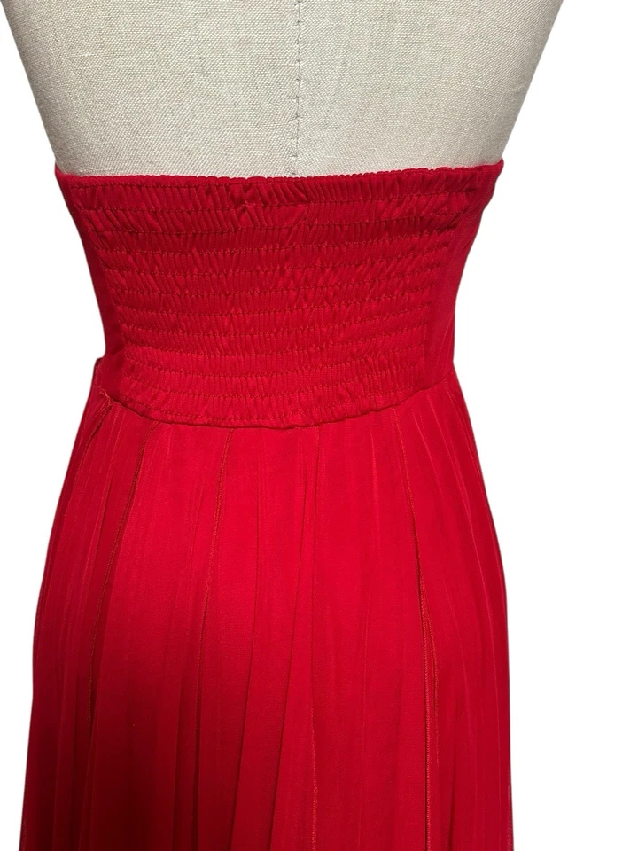 ¡Vestido rojo sin tirantes! Vestido de noche para mujer Foto 2 de 4
