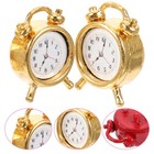 2pcs Mini Alarm Clock Models Miniature Clock Toy Kids Pretend Play Toy Photo Pro