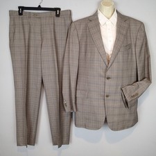 Ermenegildo Zegna Trofeo 600 Mila Gray Plaid Suit 44R Blazer Jacket Pants