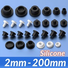 Hole Plug End Cap Round Silicone Rubber Blanking Seal Bung 3mm-200mm Black/White
