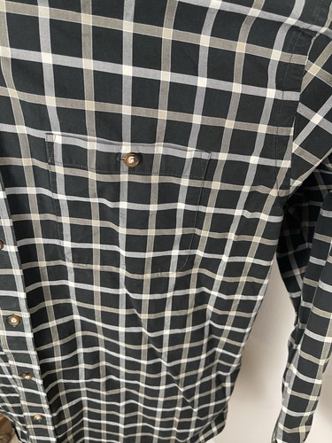 Camisa de manga larga Orvis XL negra blanca tostada a cuadros 100 % algodón - Imagen 8 de 17