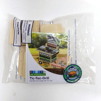 TIC-TAC GRILL build kit KIDS' DIY-U WORKSHOPS by LOWE'S craft UNOPENED w/PATCH