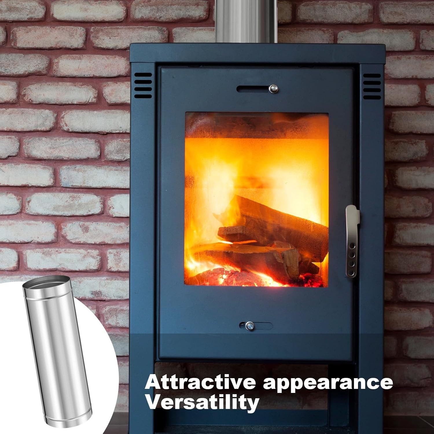 6" Inner Diameter Stove Pipe Single Wall Stainless Steel Chimney Pipe Ducting 24