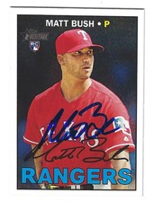 MATT BUSH TEXAS RANGERS SIGNED HERITAGE ROOKIE BASEBALL CARD MILWAUKEE BREWERS. rookie card picture