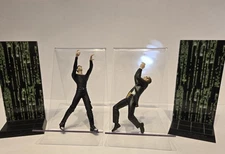 Vintage 2000 N2 Toys The Matrix Neo vs Agent Smith 6" Action Figure Set Loose