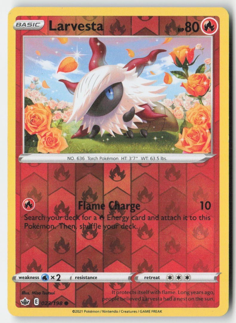 Larvesta 23/198 Common MP Reverse Holo - Chilling Reign
