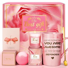 Self Care Gift Basket for Women Pink Relaxation Set