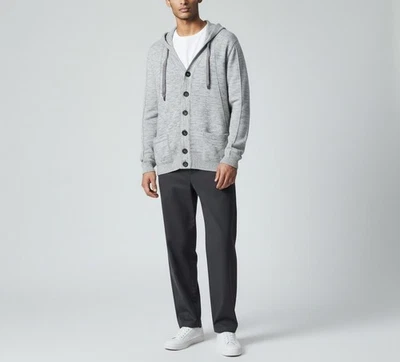 Hugo Boss Boss Orange Klimba Sweatshirt Homme Gris Capuche Poche Cardigan - Photo 1/4