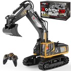 kolegend Remote Control Excavator Toy 16 Inch, 9 Channel RC Construction