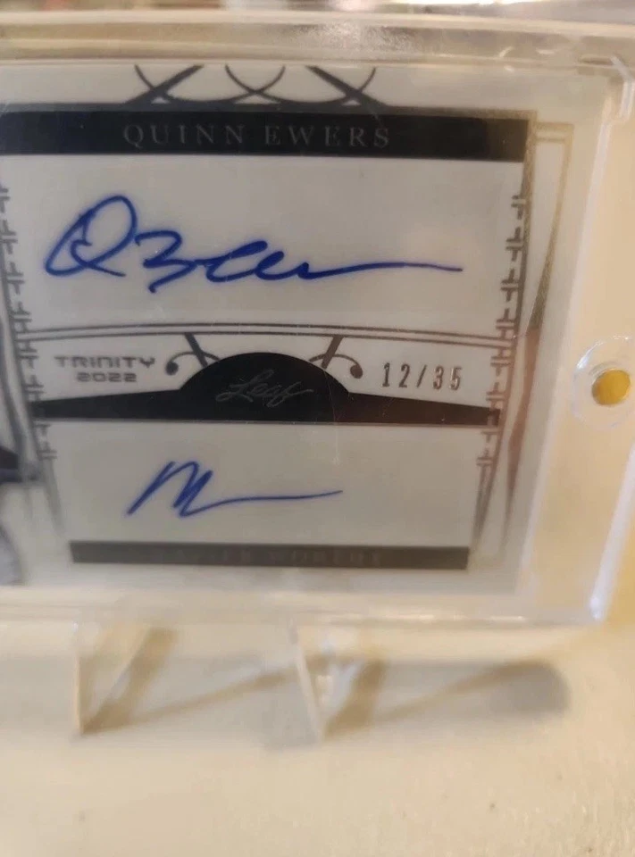 2022 LEAF TRINITY QUINN EWERS/XAVIER WORTHY ROOKIE/RC 2X-AUTO #12/35 - Image 2 of 3