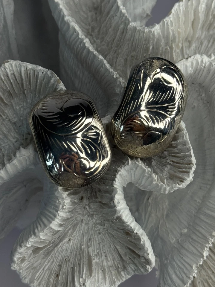 Vintage Esthetic 925 Sterling Silver Clip On Earrings Length 1.20 inch - Image 2 of 4