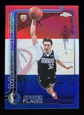 2025-26 Topps Chrome Update NBA Cooper Flagg Red White Blue Rookie Card #151. rookie card picture