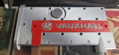 3D-gedrucktes Schlüsselbrett Vauxhall (Opel) rot oben C20XE Wandhalter Männerhöhle