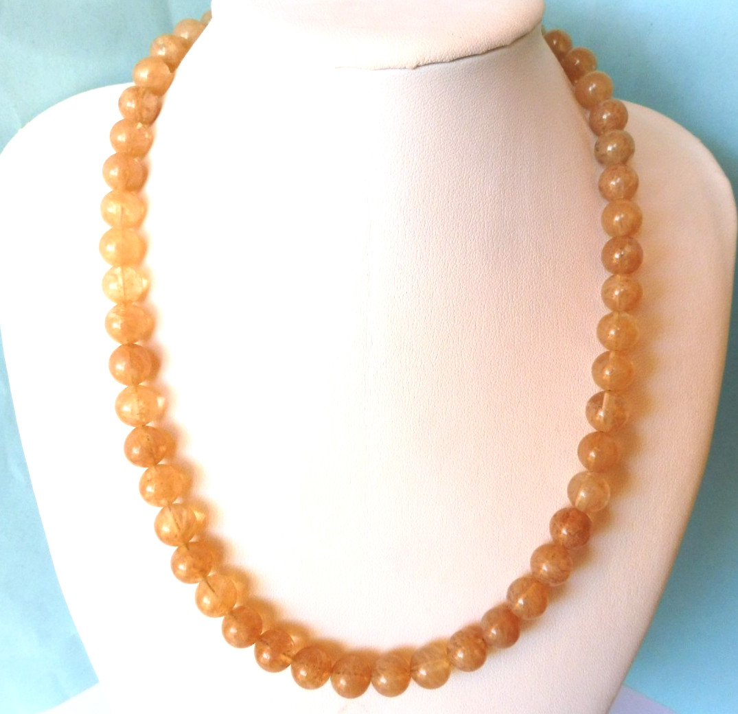 Collier rutile or 8mm en argent massif idéal pour vos soirées