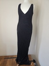 Black Sequin Prom Evening Dress Size 12/14 Stunning *FREEPOST*