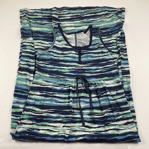 Eddie Bauer Sleeveless Maxi Dress Women’s TL Tank Cotton Striped Tie Waist