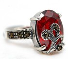 6CT Fire Garnet 925 Genuine Sterling Silver Ring Sz 10 NF1-3 — photo 2