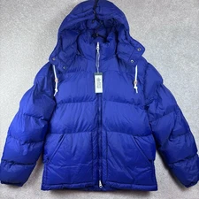 Alpine Design Puffer Jacket Men M Space Blue 1962 Retro Removable Hood $128 NEW