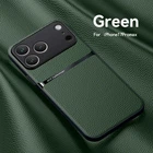 Shockproof Leather Magnetic Phone Case for iPhone 17 16 15 14 13 12 Pro Max
