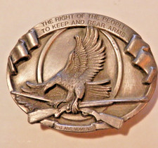 Vintage 1984 Bergamot Brass Works "The Right To Keep  Bear Arms" P149 Buckle