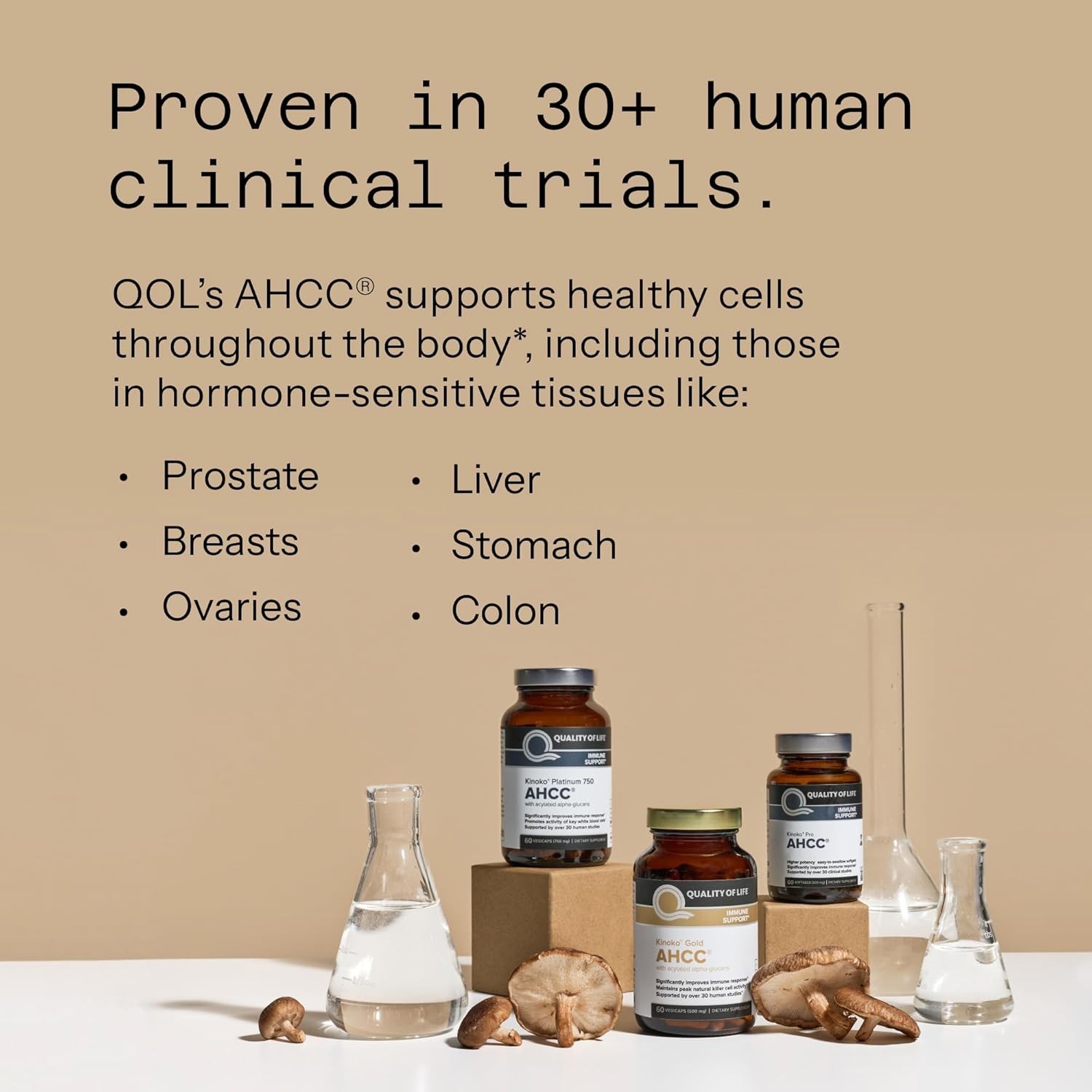 Quality of Life Premium Kinoko Platinum AHCC Herbal Supplement, 750mg of... 