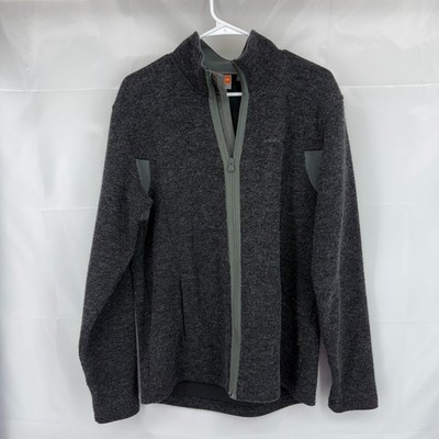 Merrell Men M Wool Blend Jacket Aeroblock Full Zip Dark Gray Warm Outer Layer