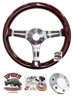 1970-1987 Dodge 2wd pickup wood steering wheel 14'' VINTAGE MAHOGANY