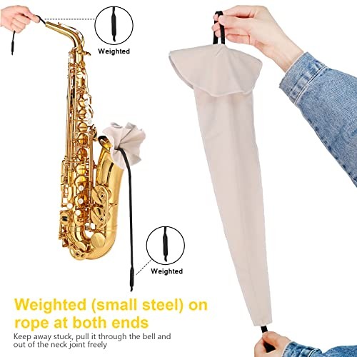 Saxophone Cleaning Kits with Case for Sax and Clarinet Flute Trumpet Beige