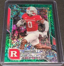2025 Bowman University Chrome DT Sheffield #136 Green Mini-Diamond /99 Rutgers