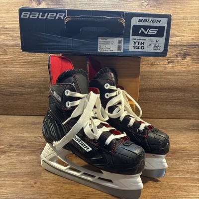 US SIZE 1 BAUER NS YOUTH ICE HOCKEY SKATES PERFECT PACKAGE! BLACK