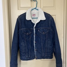 Vintage Levi s Denim Trucker Jacket Sherpa Lined 40L USA Made 80 s San Francisco