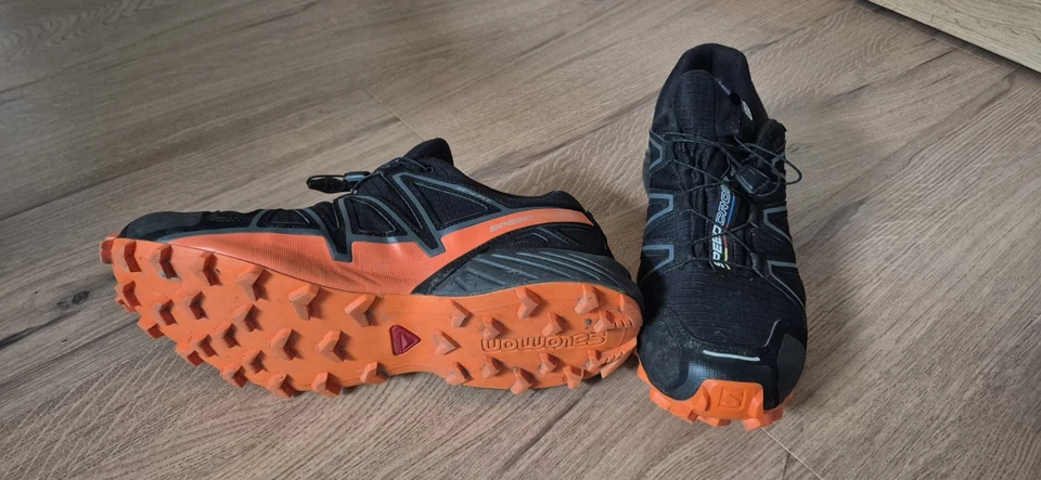 Salomon Speedcross 4 Schwarz Orange Größe 45 1/2 Ca. 40 Km Gelaufen Top Zustand - Bild 3 von 4