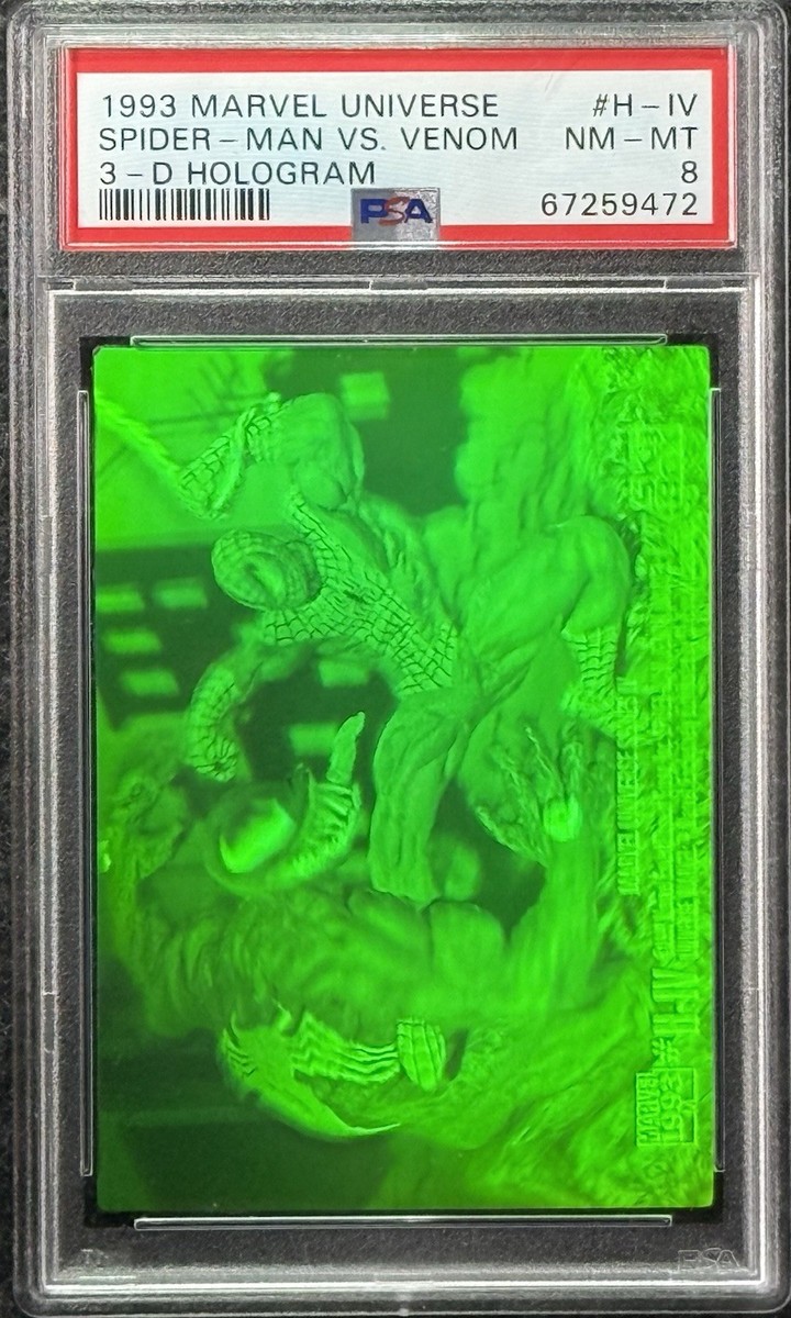 1993 Marvel Universe Spider-Man vs Venom #H-IV 3-D Hologram PSA 8