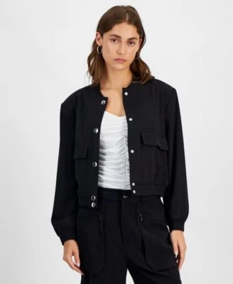 Bar III Petite Snap-Up Bomber Jacket 194145420943 44 NO CUP RT $79.5