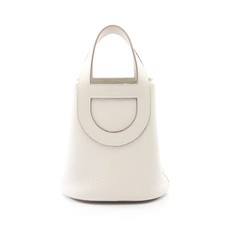 HERMES In The Loop 18 Gris Perle Handbag Taurillon Clemence White Gold #RC385