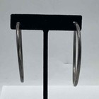 Sterling Silver 925 Jewelry Lot Large Hoop Earrings Ring Emerald Cut Beads 3pc — photo 2