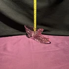 Vintage Fenton Glass Co. Pink Cat Head Glass Rose Swirl Shoe Slipper Nice Boot