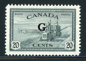 CANADA OFFICIAL MNH Selections: Scott #O23 20c Slate Black CV$22+