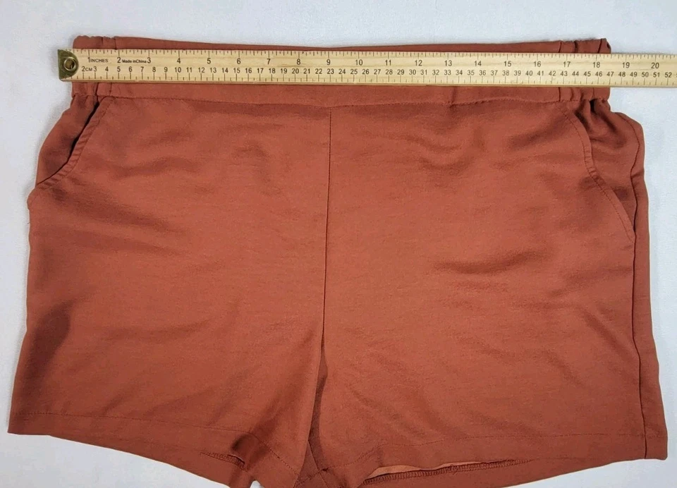 Pantalones cortos Nine West tiro medio para mujer talla XL naranja quemado Foto 3 de 4