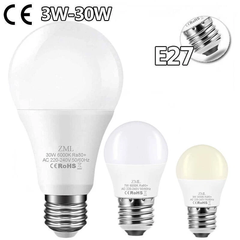LED Bulb 30W E27 Cool White 220V Ball Light Warm White 3000/6000K 220V - Image 2 of 4