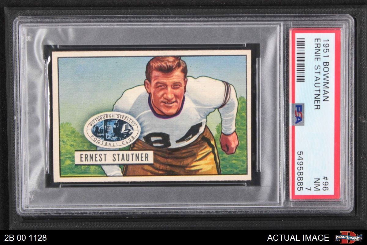 1951 Bowman #96 Ernie Stautner Steelers HOF Boston College PSA 7 - NM